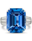 Emerald Cut Sapphire and Diamond Ring