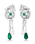 Raymond Yard Emerald and Diamond Dangle Earrings