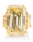 Emerald Cut Fancy Yellow Diamond Three-Stone Ring