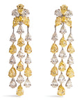 Fancy Yellow and White Diamond Dangle Earrings