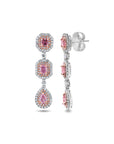 Fancy Pink and White Diamond Dangle Earrings
