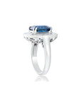 Emerald Cut Sapphire and Diamond Ring
