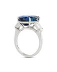 Oval Cut Sapphire and Diamond Three-Stone Ring
