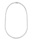 Round Diamond 3-Prong Graduated Riviera Necklace