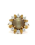 Oscar Heyman Cat's Eye and Diamond Ring