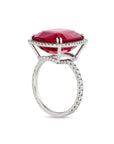 Cushion Cut Spinel and Diamond Halo Ring