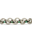 Deco Diamond, Emerald, and Onyx Bracelet