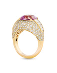 Bvlgari Trombino Cushion Cut Pink Sapphire and Diamond Ring
