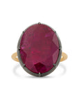 Oval Cut Ruby Collet Set Ring