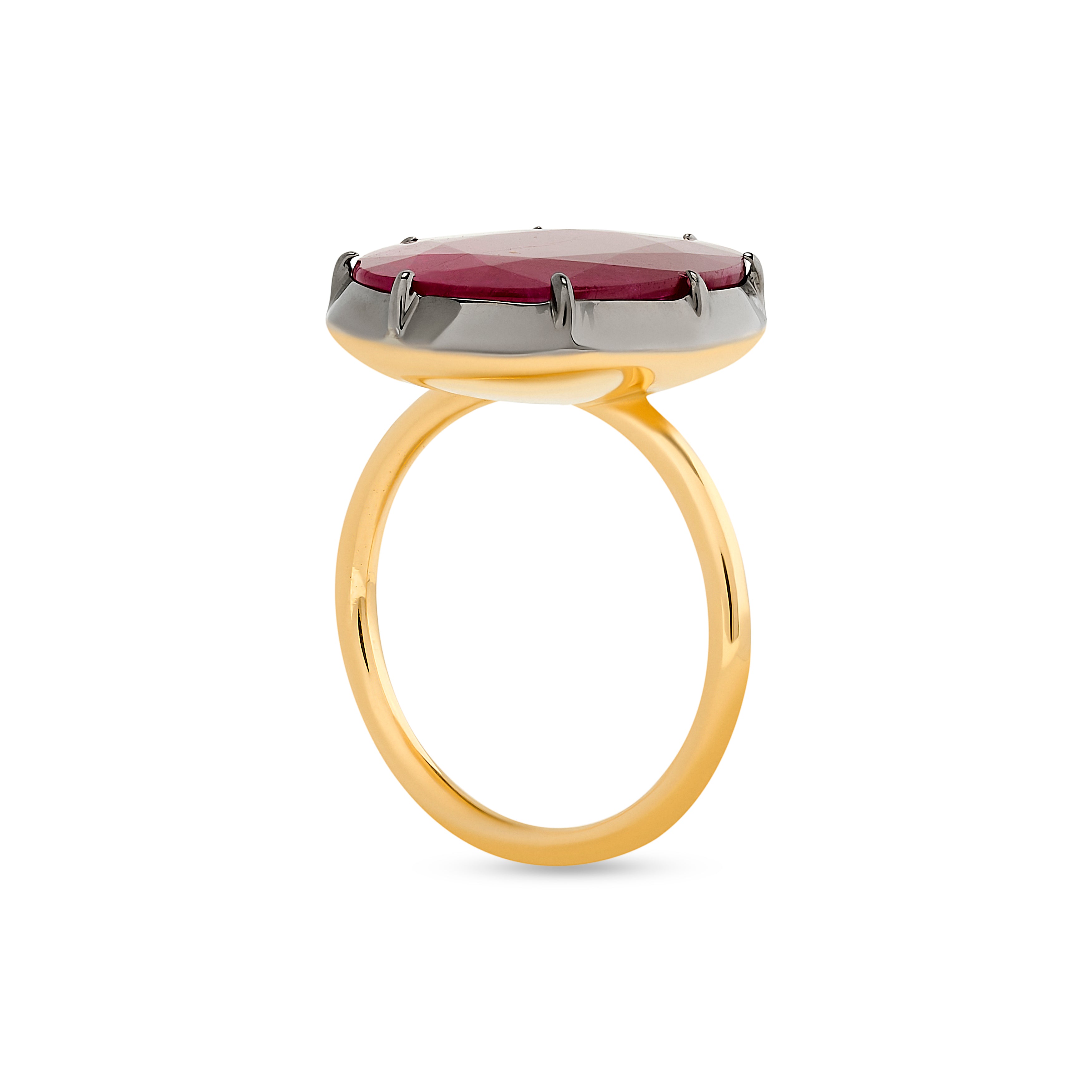 Oval Cut Ruby Collet Set Ring – David Rovinsky Fine Jewelry