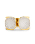 David Webb Carved Rock Crystal Cuff Bangle
