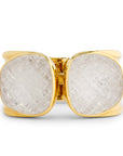 David Webb Carved Rock Crystal Cuff Bangle