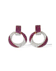 David Webb Ruby and Diamond Doornknocker Earrings