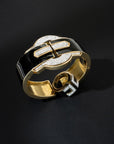 David Webb Enamel Buckle Cuff Bracelet