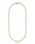 Oval Cut Diamond Bar Link Collet Set Necklace