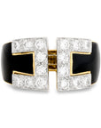 David Webb Diamond Enamel Gap Ring