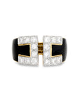 David Webb Diamond Enamel Gap Ring