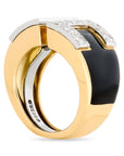 David Webb Diamond Enamel Gap Ring