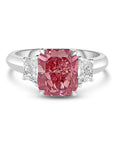 Radiant Cut Fancy Intense Pink Diamond Ring