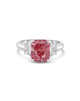 Radiant Cut Fancy Intense Pink Diamond Ring