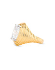 Cushion Cut Diamond Gold Layered Ring