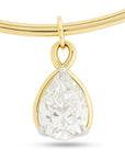 Pear Shape Diamond Knife Egde Wrap Pendant