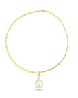 Pear Shape Diamond Knife Egde Wrap Pendant